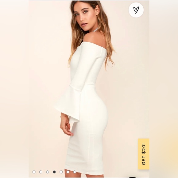 Lulu’s White Off-the-Shoulder Midi Dress - Picture 4 of 4